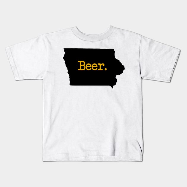 Iowa Beer IA Kids T-Shirt by mindofstate